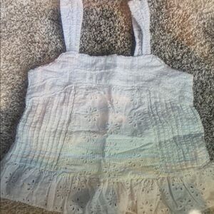 White Eyelet Kids Tank Top